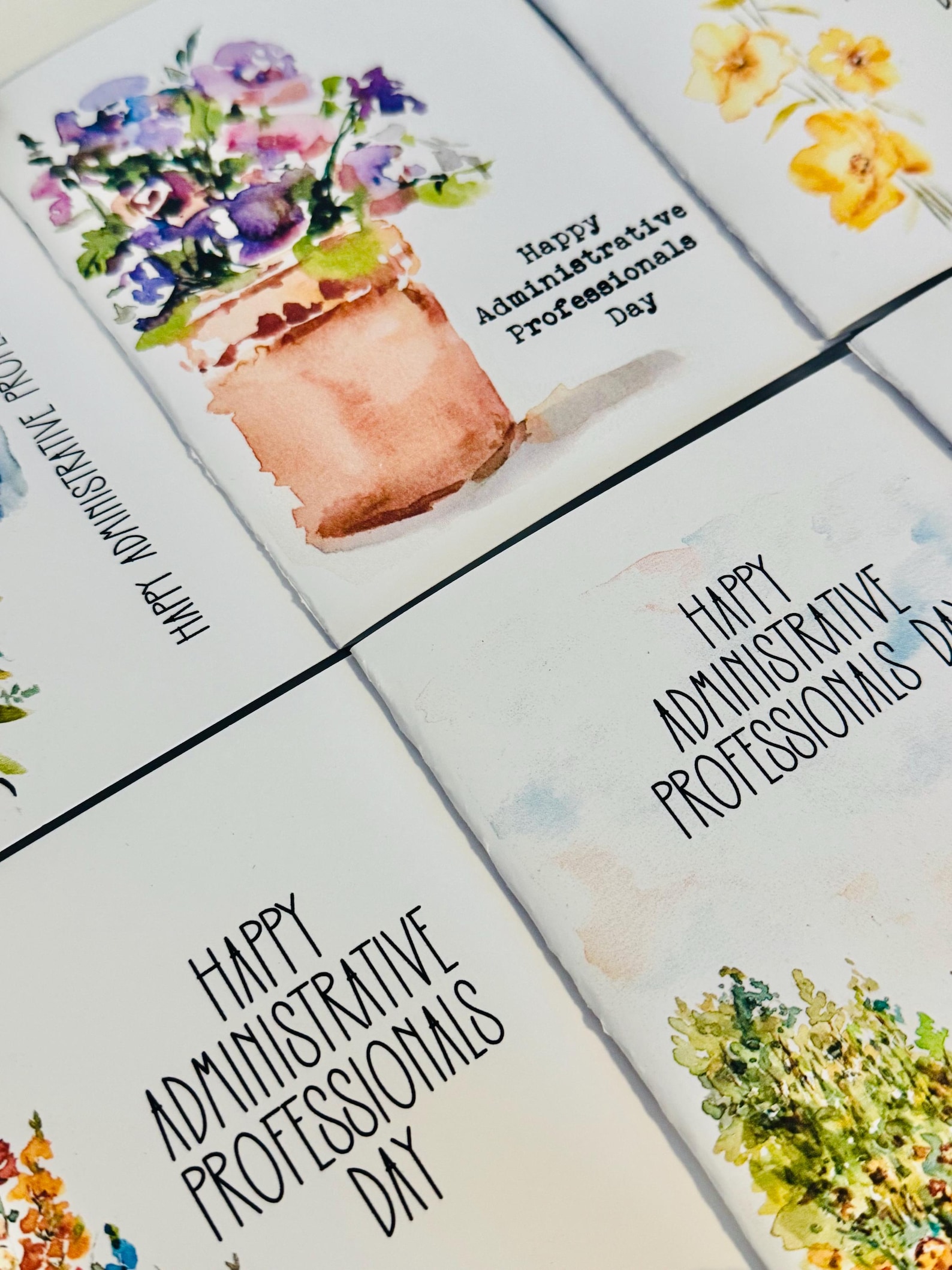 Happy Administrative Professionals Day Watercolor Cards, Bundle ...