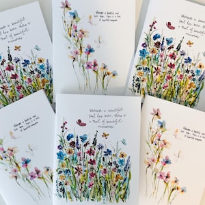 Cartes de vœux Partout où une belle âme a été, lot de cartes de condoléances, cartes de vœux pliantes Papillon de sympathie, cartes-cadeaux Beautiful Memories
