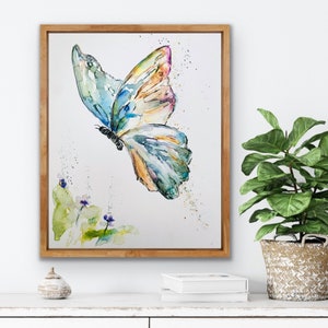 Whimsical Watercolour Colourful Butterfly Print, Pretty Colour-pop Butterfly Wall Art, Watercolour Butterfly Art