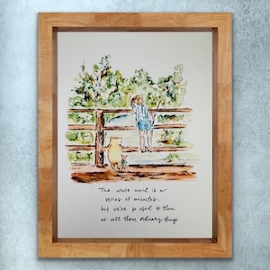Winnie Pooh Christopher Robin El mundo entero es una serie de milagros, Cosas ordinarias, Impresión de acuarela alentadora de Winnie Pooh