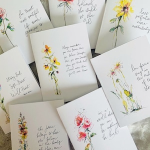 Lot de 8 cartes de voeux d'encouragement, 8 cartes-cadeaux de récupération, cartes aquarelle Glennon Doyle, cartes de citation d'encouragement avec lettrage