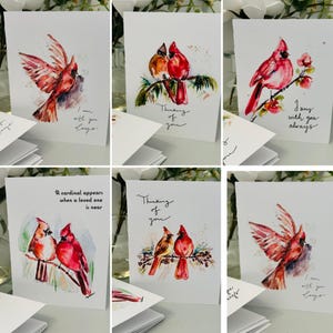 Cartes de vœux « Je pense à vous », cartes de vœux « avec vous pour toujours », lot de cartes de sympathie, carte de condoléances vierge aquarelle