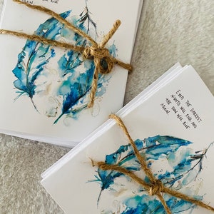 Lot de 6 cartes d'encouragement, même les nuits les plus sombres, aquarelle plumes de sympathie, lot Le soleil se lèvera à nouveau à l'arrêt