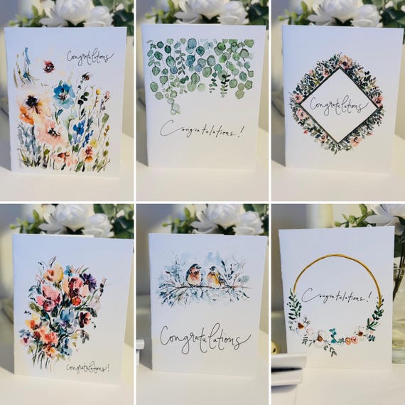 Biglietti d'auguri con fiori acquerellati Boho, confezione da 6 biglietti d'auguri con fiori acquerellati, biglietti illustrati con api e fiori vuoti, cancelleria floreale - Italia