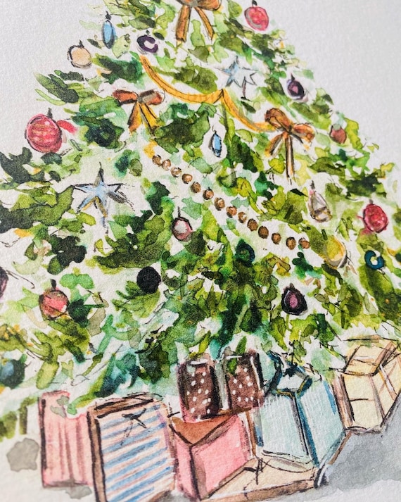 クリスマスツリー 絵 壁絵 インテリア 送料無料】クリスマスツリー A2 40×50 サイズ インテリア 北欧