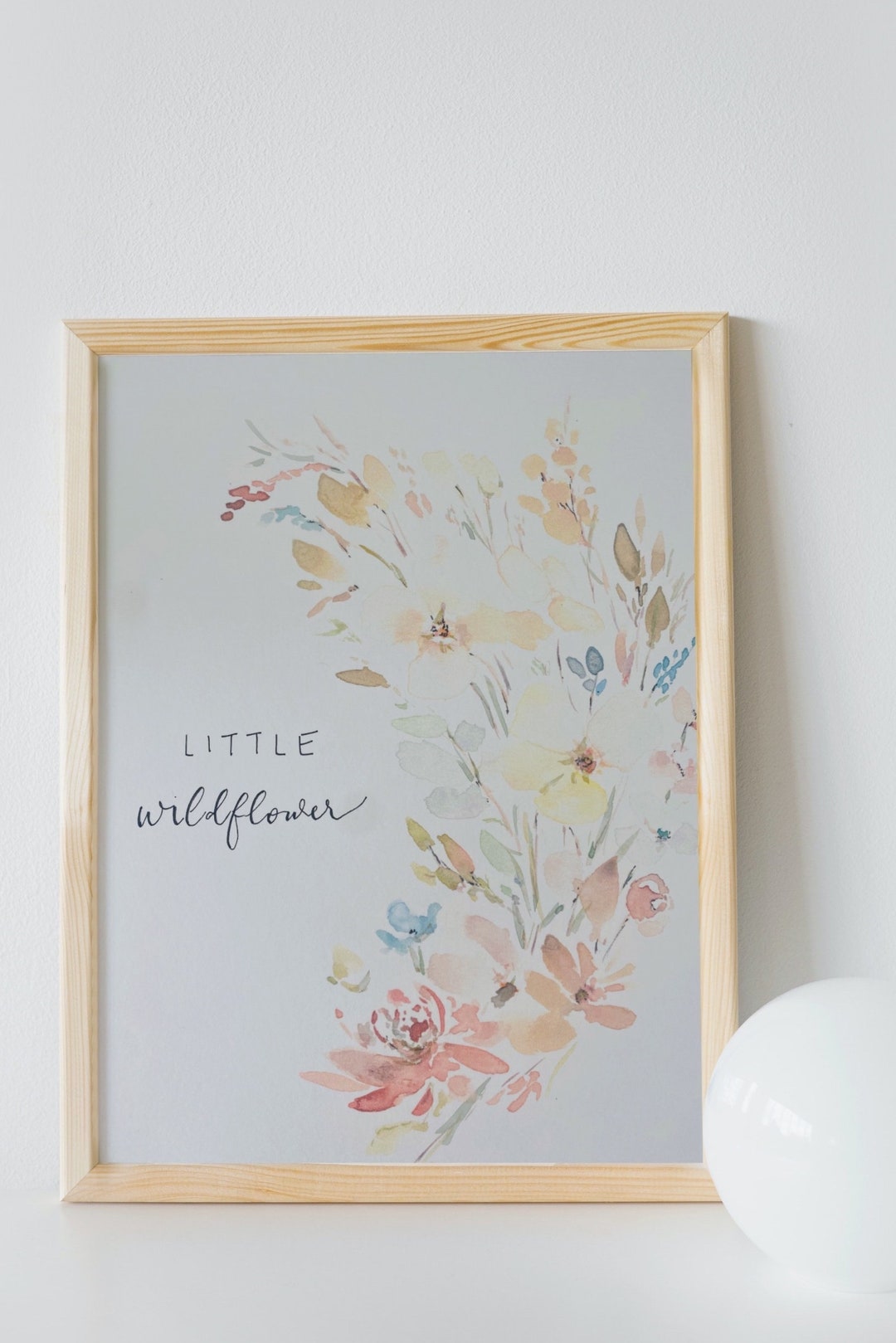 Little Wildflower Wall Art, Watercolor Little Wildflower Cascade Warm ...