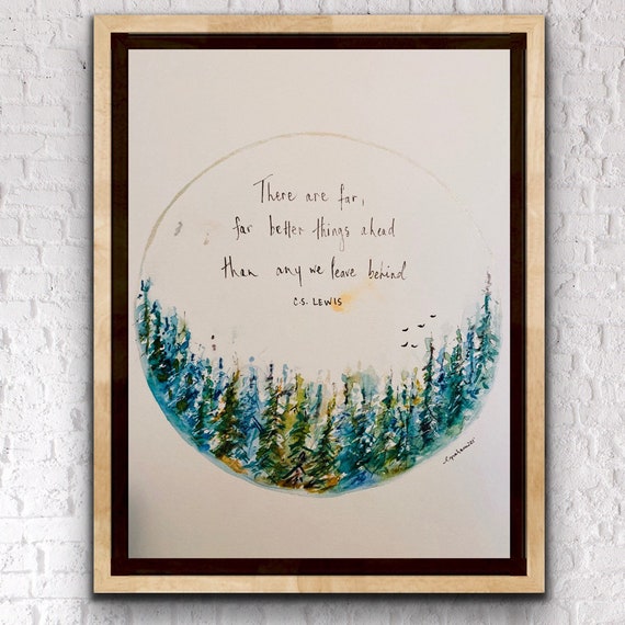 Signs Lewis Watercolor Quote Hand Lettering Quote Wall Hanging Watercolor Quote C.S Wall