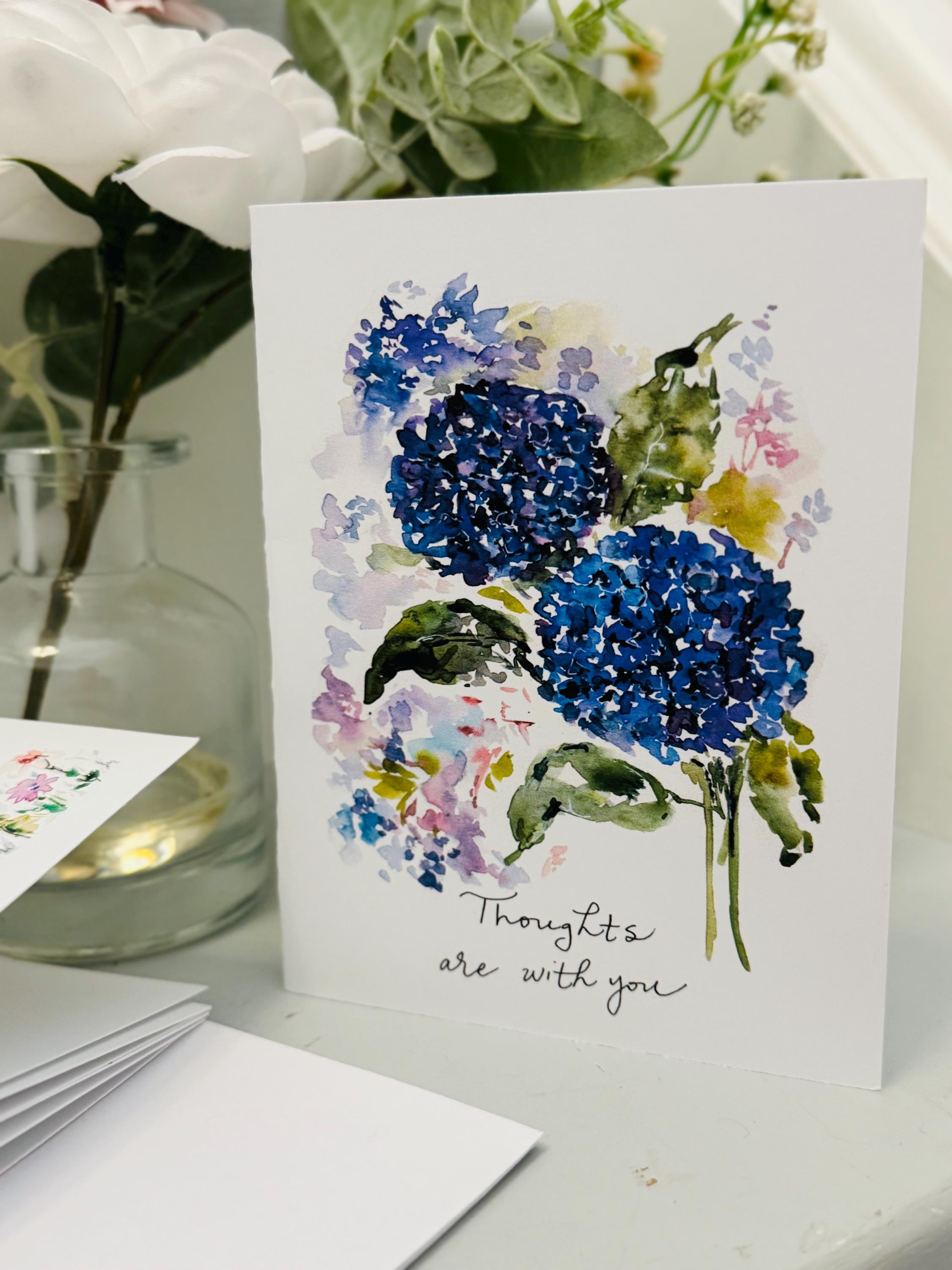 Thinking of You Bundle Floral Cards, Watercolor Floral Thoughts With ...