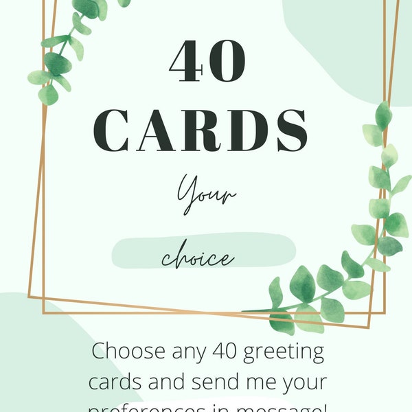 Wholesale Price 40 Folded Greeting Cards Your Choice, Mix and Match Any Watercolour Folded Cards From Inventory, Hand Pick Your Own Cards