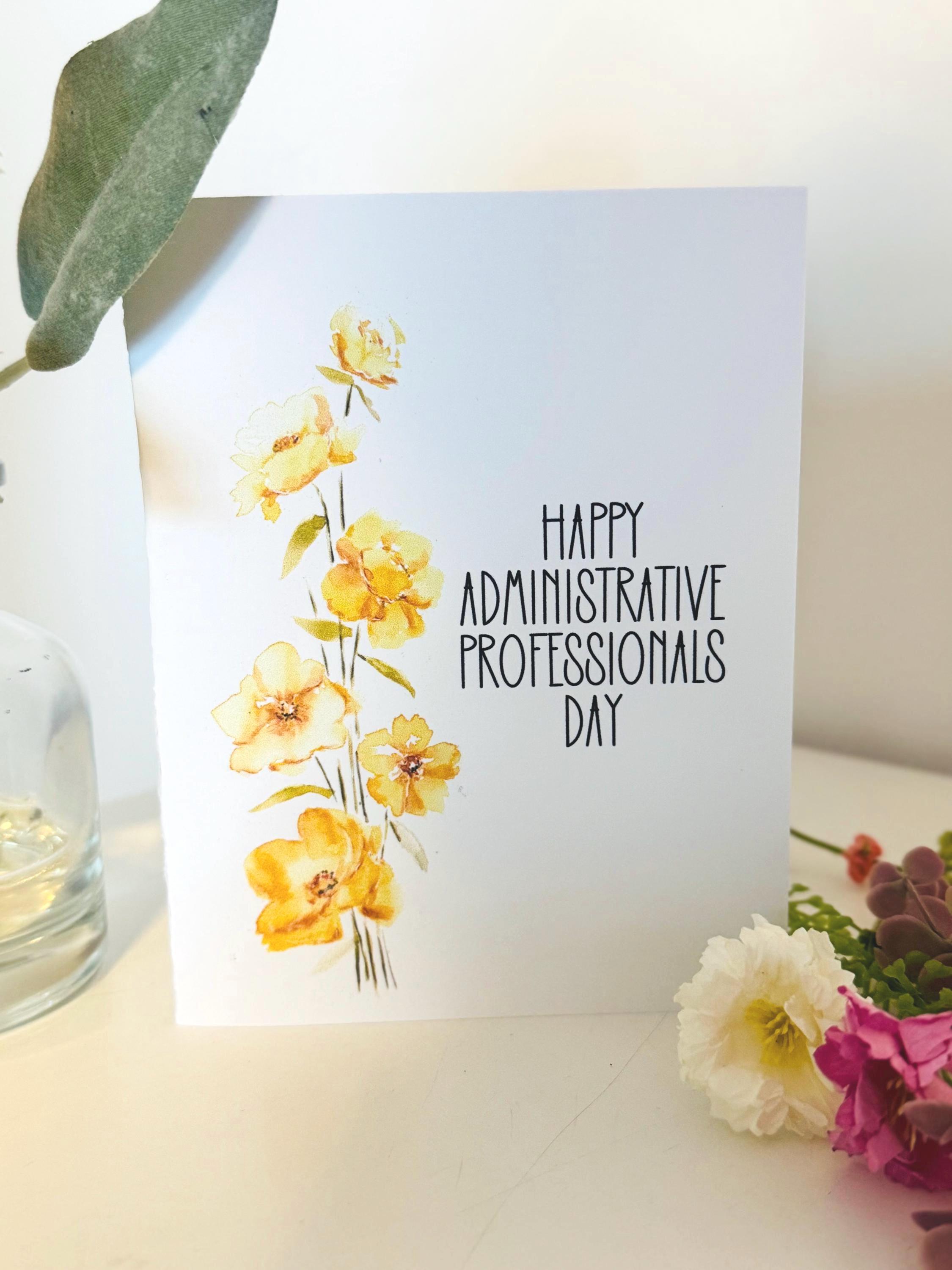 Happy Administrative Professionals Day Watercolor Cards, Bundle ...