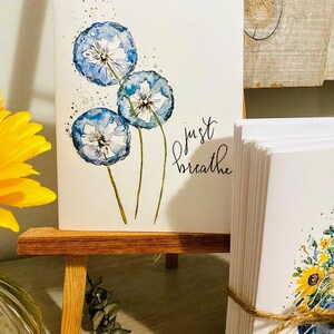 7 Watercolour Greeting Cards, Sunflower Cards, Dragonfly Card, Encouraging Cards, Floral Blank Cards, Assorted Art Cards, Watercolor Prints image 7