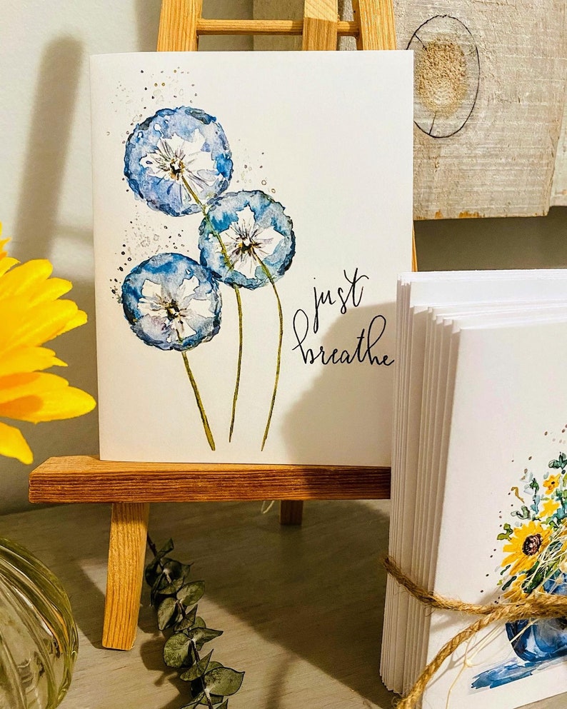 7 Watercolour Greeting Cards, Sunflower Cards, Dragonfly Card, Encouraging Cards, Floral Blank Cards, Assorted Art Cards, Watercolor Prints image 7