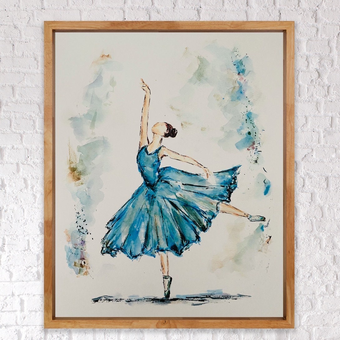 手描き　バレエリーナ　アクリル画 手描きバレエリーナアクリル画