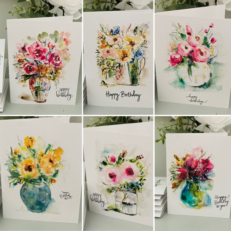 Watercolor Birthday Card - Etsy