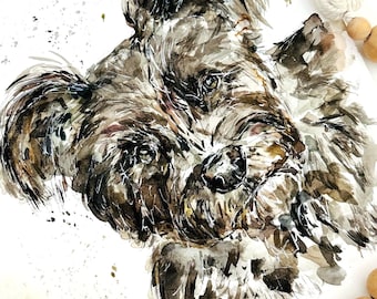 Hand painted Watercolour Pet Paintings, Custom Pet Illustrations, Watercolour Pet Portraits, Abstract Dog Art