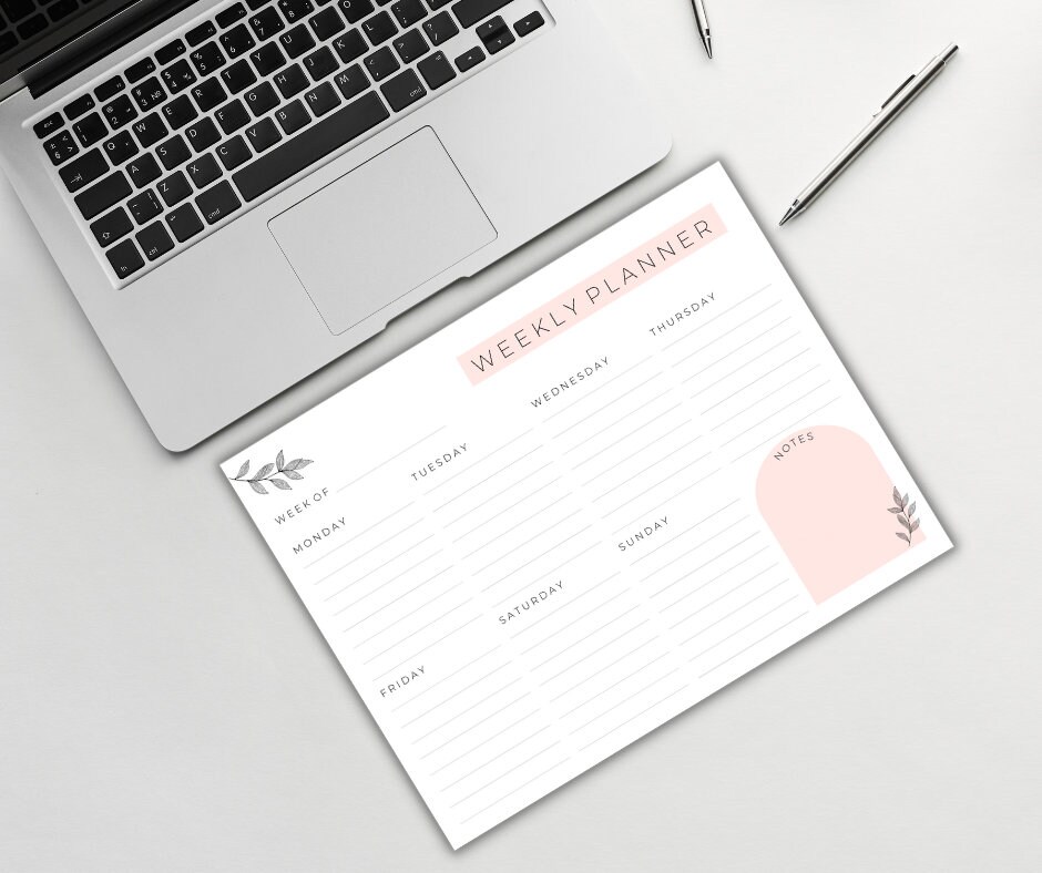 Weekly Planner Printable to Do List, Minimal Weekly Planner, Digital ...