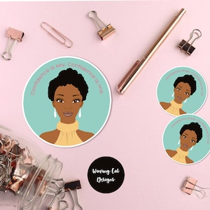 Confidence is key. Confidence is me - Positive Affirmation /anxiety - ethnic - multicultural- black girl magic Die Cut Sticker