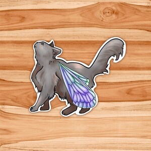 Grey Fairy Cat Sticker