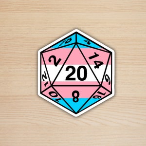 Fierté Trans D20 Sticker