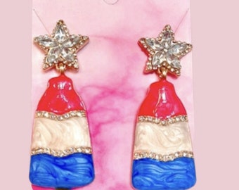 Popsicle earrings/ 4th of July earrings