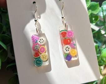 Fruit earrings, fruit jewelry fruit earrings, fruit medley