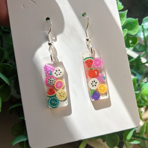 Fruit earrings, fruit jewelry fruit earrings, fruit medley