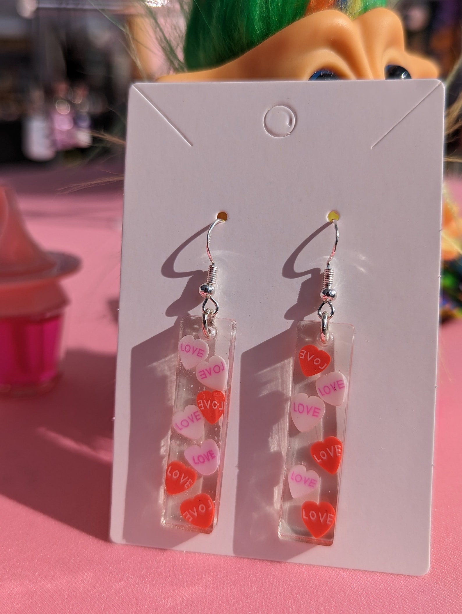 Candy Heart Earrings Valentines Day Earrings Conversation Etsy