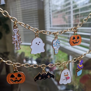 Spooky Charm Bracelet Halloween Bracelet - Etsy