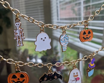 Spooky charm bracelet, Halloween bracelet