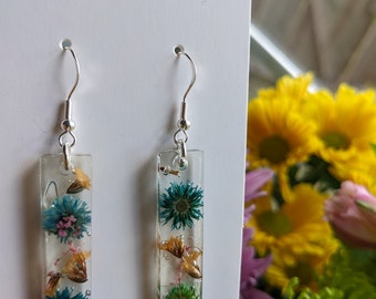 Dried flower Earrings, Boho flower earring, Boho jewelry