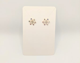 Snowflake Stud Earrings in gold plated, earrings, Snow Earrings,