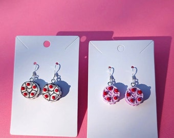 Pink aesthetic cake earrings