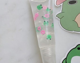 Vegan gloss, Frog lipgloss, frog Water Lip Gloss // aesthetic lip gloss, frog cottage core