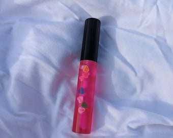 Valentine day gloss, One Valentine's Day candy hearts, candy conversation hearts gloss mystery scent
