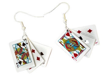 Gamblers' Earrings| Poker /Las Vegas/Gambling /Dice Earrings| Casino Lovers Jewelry| Sin City Jewelry| Vegas Travellers Earrings/The Strip