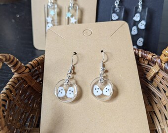 Ghost Dangle Earrings, Halloween Earrings, Pumpkin Spice, Pumpkin Earrings, Cute ghost, Fall Trends, Small Dangle Earrings