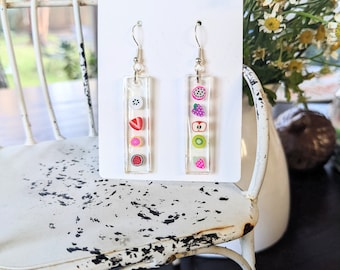 Cute fruit earrings, resin handmade earrings