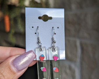 Cute fruit earrings, resin handmade earrings