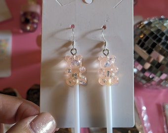 Handmade gummy bear earrings, lollipop earrings