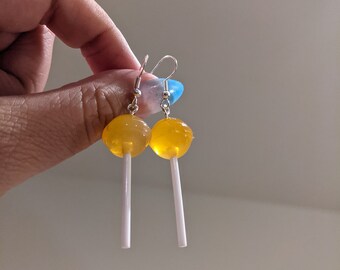 Lollipop Earrings Candy Charm Dangle Earrings, Handmade Kawaii Lollipop Earrings