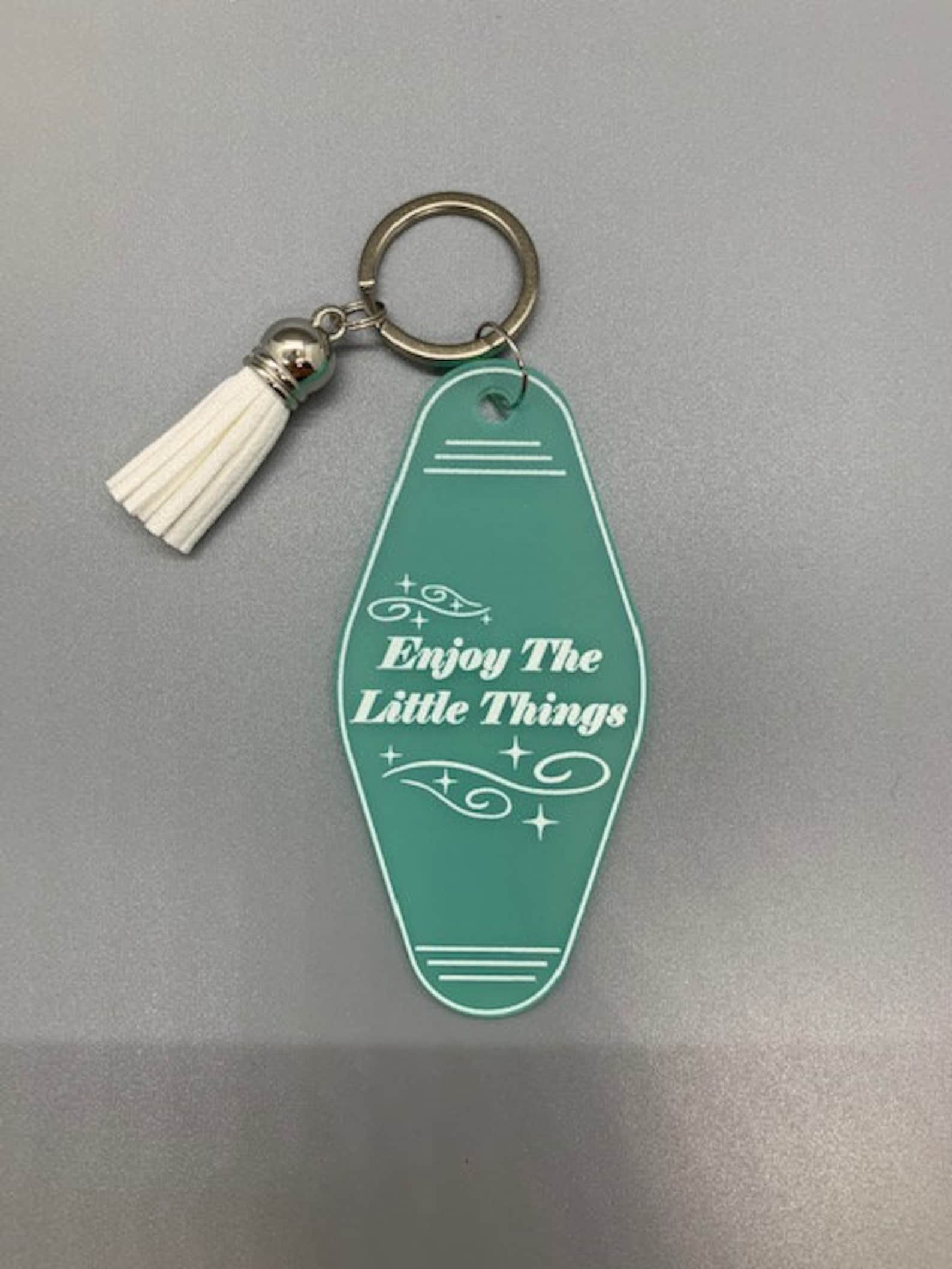 Vintage Motel Style Keychain Enjoy the Little Things Motel Keychain Etsy