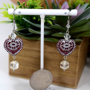 Czech heart earrings