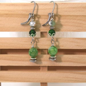 Beaded and Capped Dangle Earrings