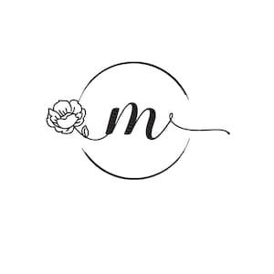 Letter Machine Embroidery &quot;m&quot;  10cm / 4&quot;, floral letter, embroidery design pattern