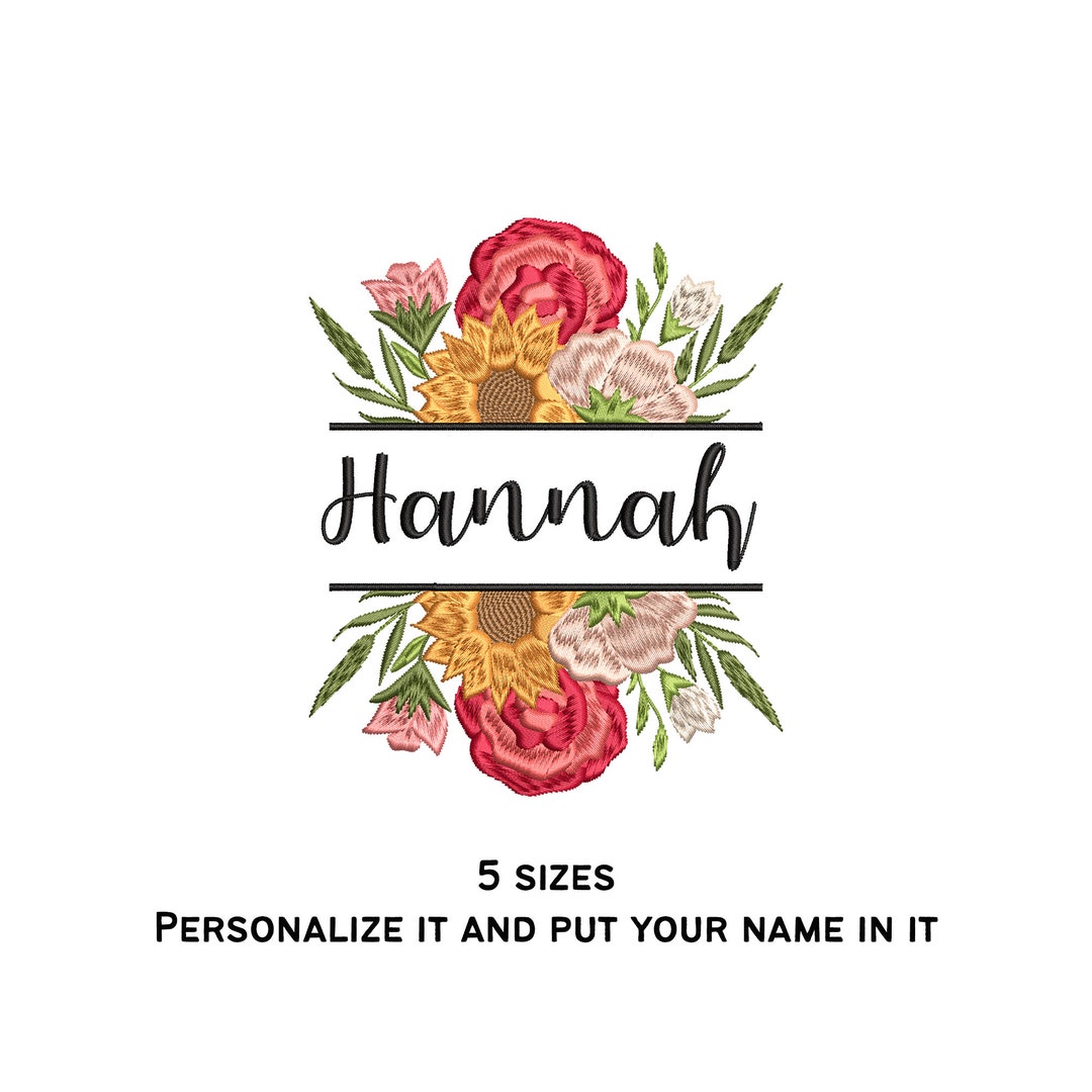 Beautiful Personalizable Flowers Embroidery Design Floral Embroidery ...