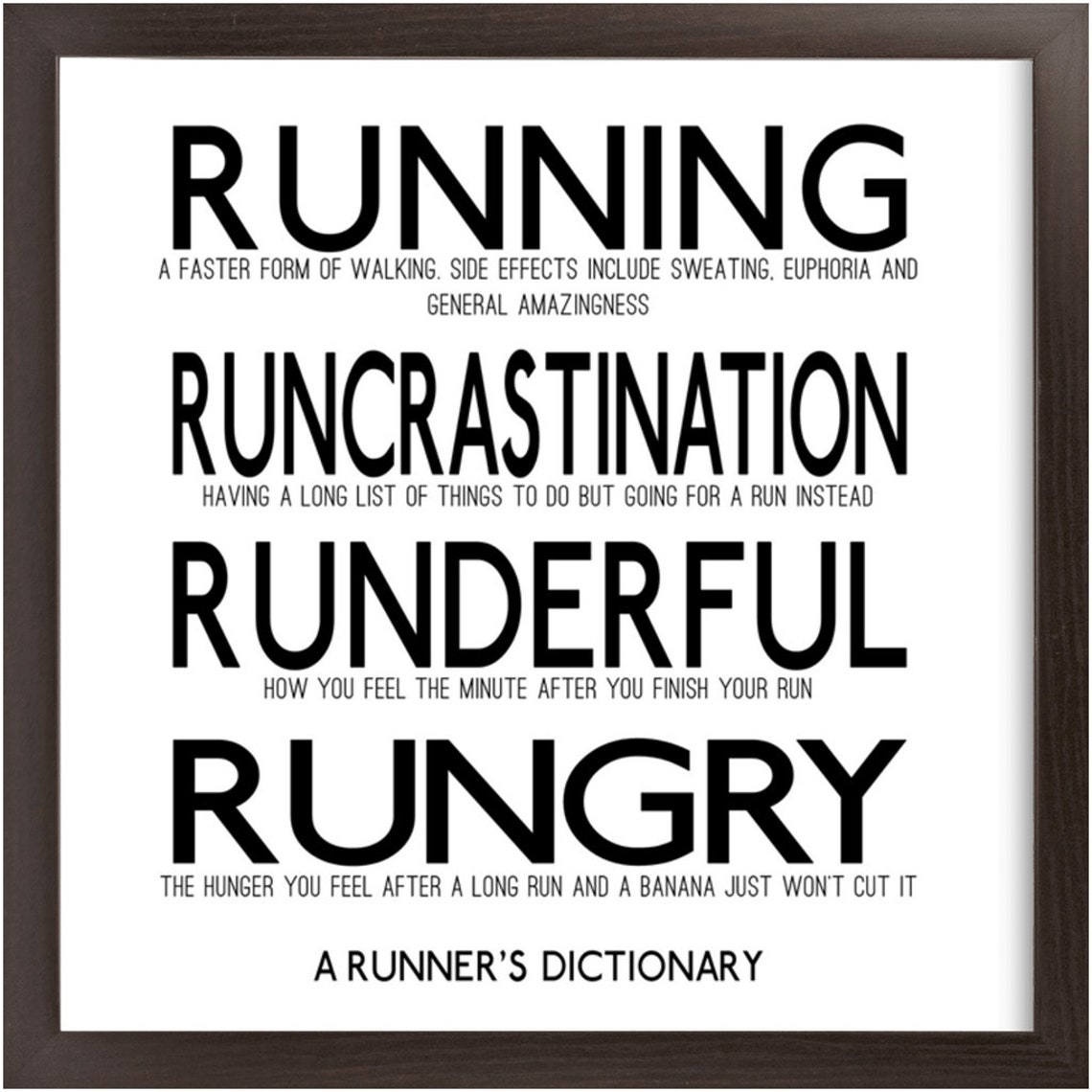 Running Gift A Runners Dictionary Large Framed Print Etsy