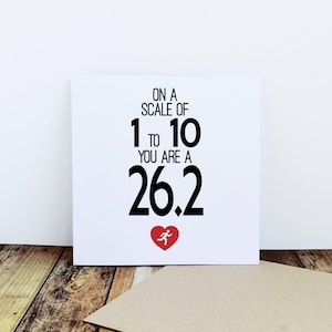 Marathon Card | On a scale of 1 to 10 | Funny Marathon Card | Marathon Greetings Card | Running Card | Greetings Card for Runner.