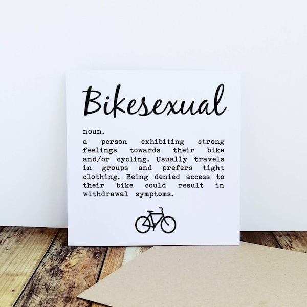 Cycling Card | Bikesexual | Cyclist Card | Cyclist Birthday | Greetings Card For Cyclist | Cycling Lover Card | Card For Bike Lover |