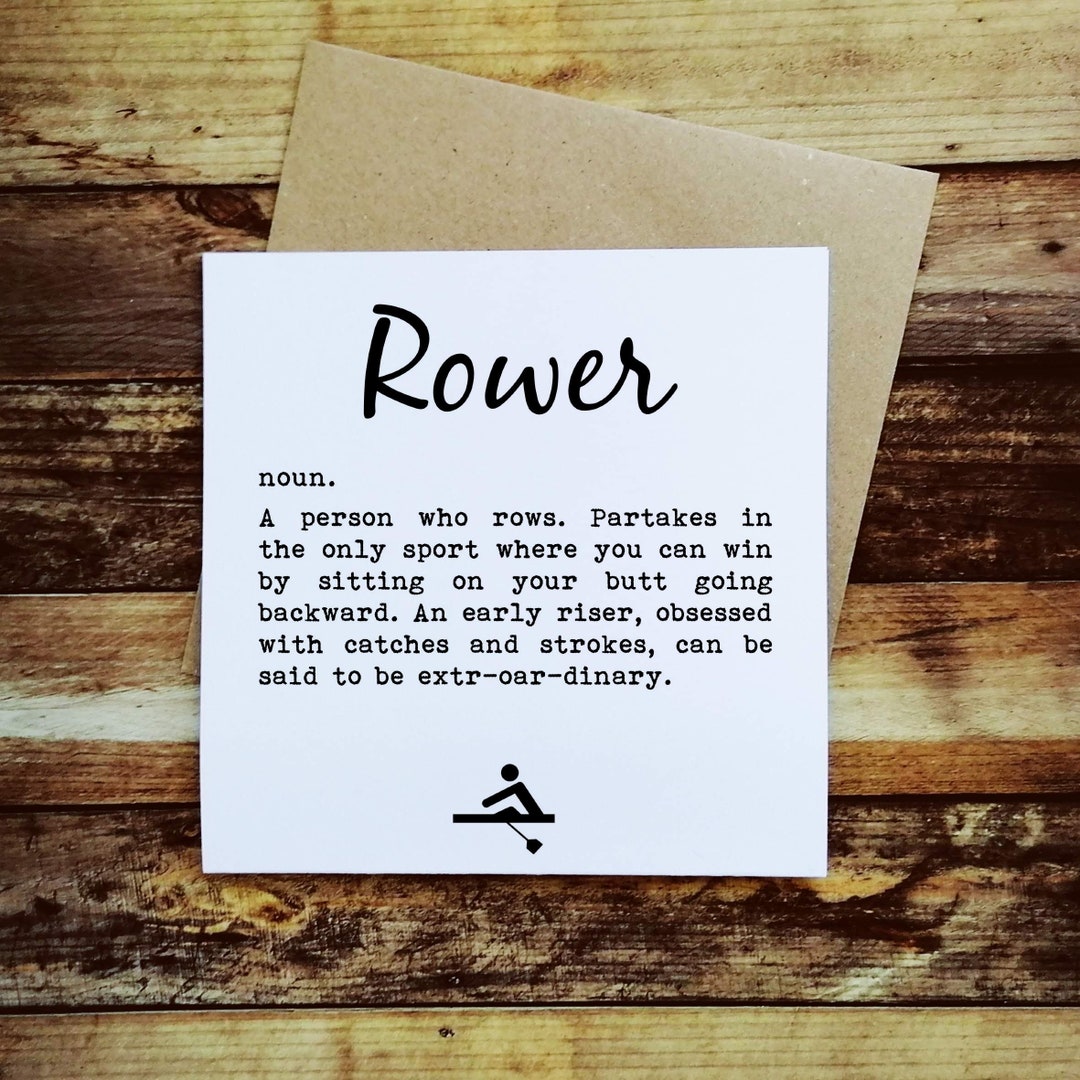 Rower Card Rower Definition Funny Rowing Card Etsy