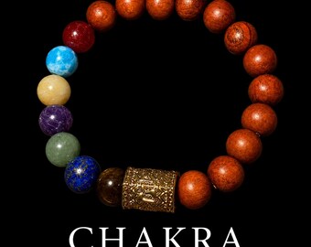 Bracelet en pierre de lave aux 7 chakras | Bijou de méditation et d'aromathérapie en pierre naturelle